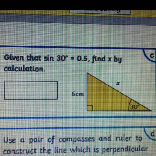 Given that sin 30=0.5, find x by calculation