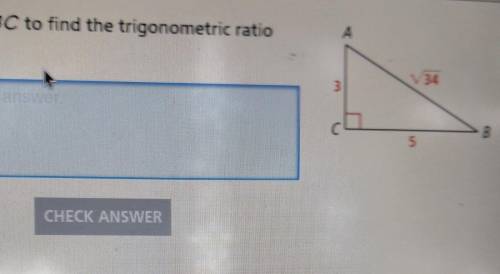 Use abc to find the trigonometric ratio for tan b