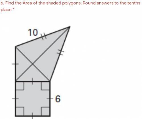 Find the Area of the following. Round answers to the tenths place. Please help me fast!!!