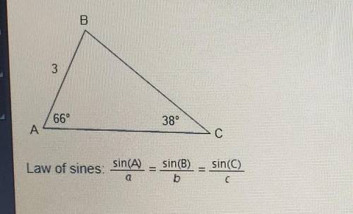 Which expression represents the approximate length of BC3) sin(66°)sin 08sin (669C) sin 8°3) sing8°s