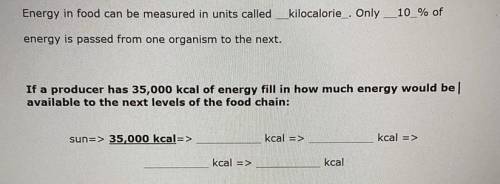 How much energy would be available to the next levels of the food chain?