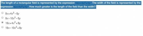 The length of a rectangular field is represented by the expression
