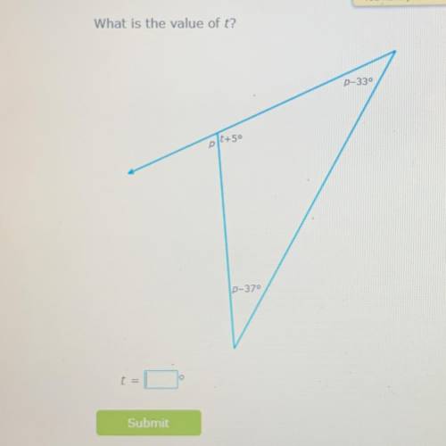 What is the value of t? (geometry question)