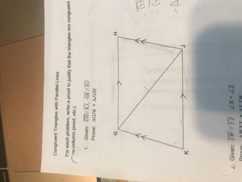 For each problem, write a proof to justify that the triangles are congruent (paragraph proof, flow p