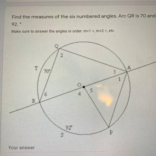 Find the measures of the 6 numbered angles please I need help