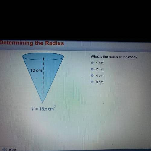 What is the radius of the cone ? I need help