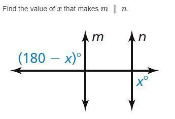 Find the value of x that makes m ∥ n.
