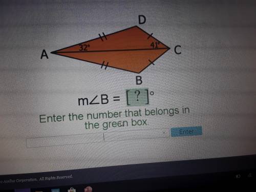 Enter the numbethat belongs in the green box.What does measure angle b equal?