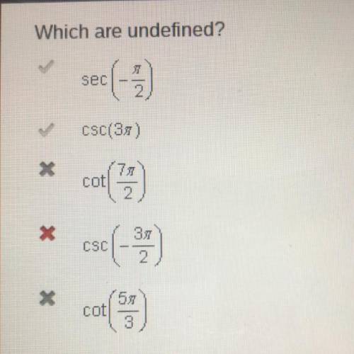 Could someone explain to me how to find out it sec, csc, or cot are undefined?