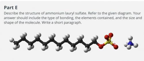 Describe the structure of ammonium lauryl sulfate. Refer to the given diagram. Your answer should in