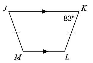 Use the trapezoid below to answer questions 10-12. What is the measure of angle J? * What is the mea