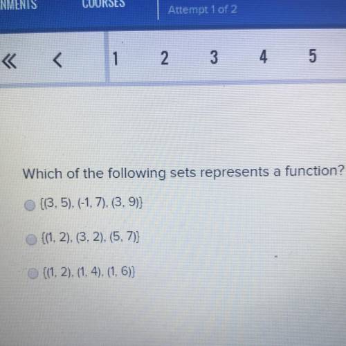 Which of the following sets represents a function?