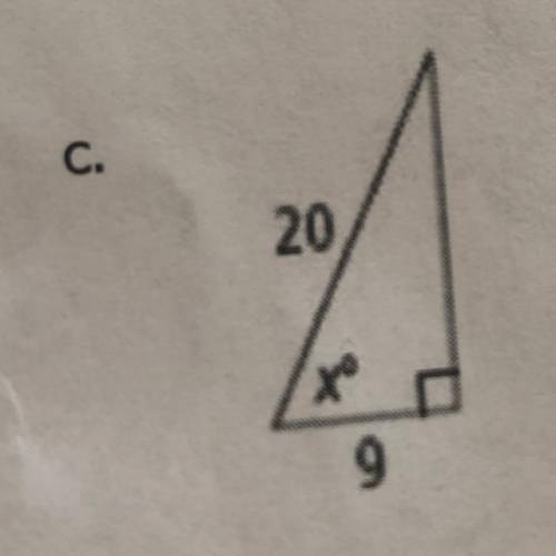 Use a trigonometric ratio to find the value of x. Round your answer to the nearest tenth.