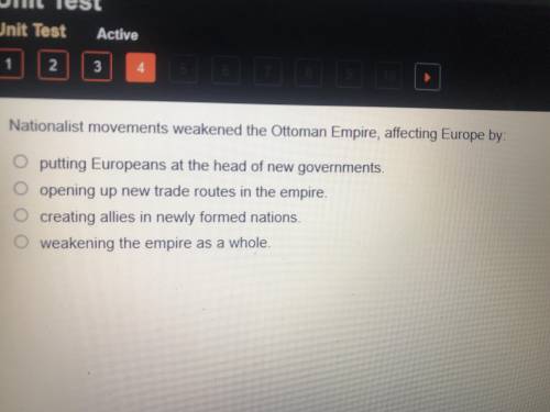 Nationalist movement weakened the Ottoman Empire affecting Europe by