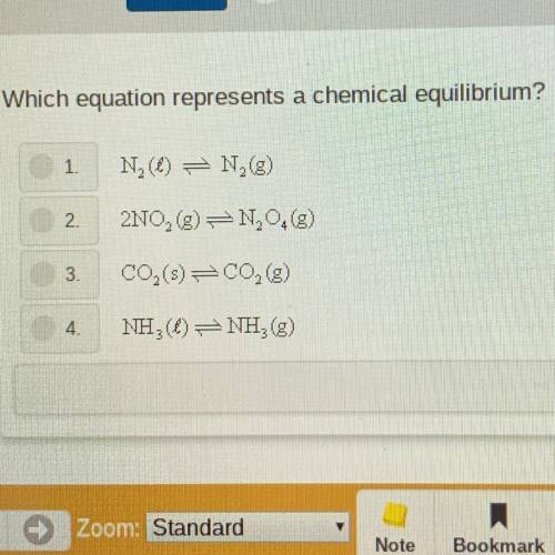 What equation represents a chemical equilibrium?