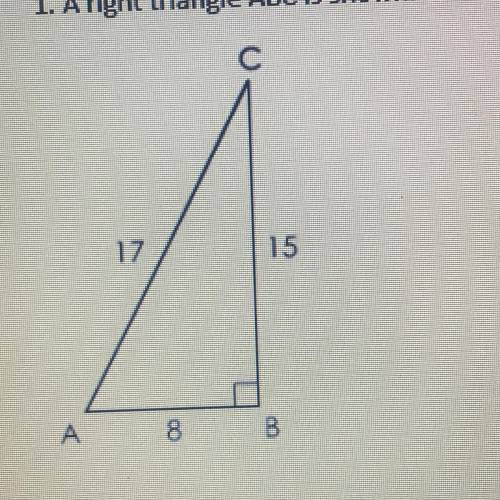 1.lA right triangle ABC is shown. What is cos A?