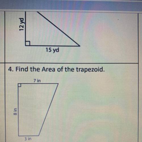 4. Find the Area of the trapezoid.