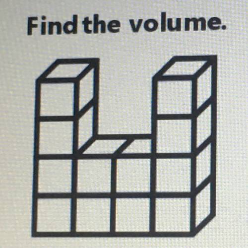 Find the volume  A.I0 cubic units B.20 cubic units  C.22 cubic units D.10 cubic units