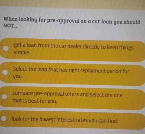 When looking for pre-approval on a car loan you should NOT...