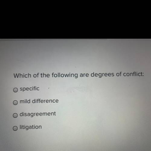 Which are degrees of conflict?