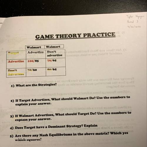 What are the answers to these five questions because they're confusing and I never learn about Game