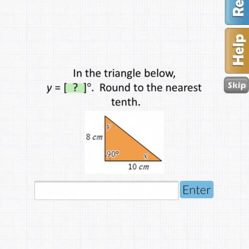 Find the value of y in the given triangle