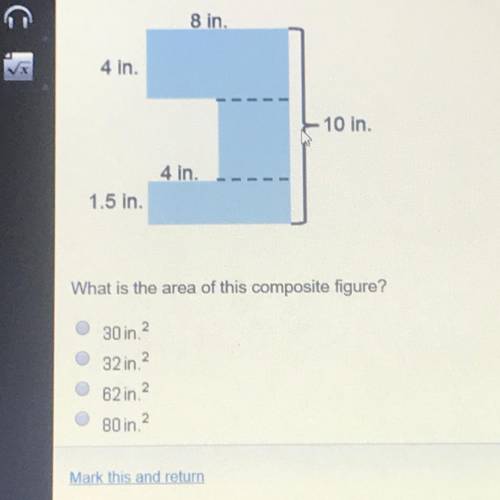 This composite figure has been divided into three rectangles. What is the area of this composite fig