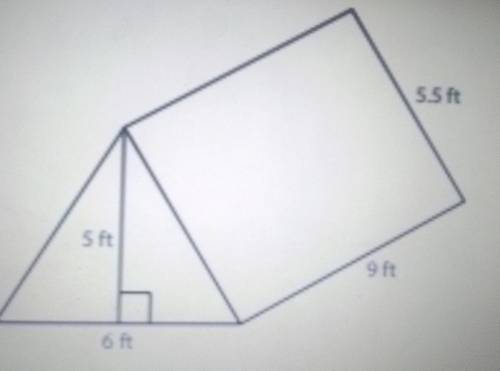 A tent company makes one type of tent that is shaped like a triangular prism.The approximate dimensi