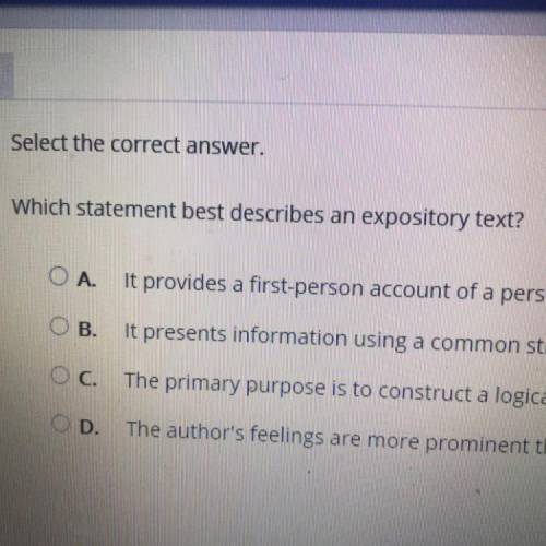 Which statement best describes an expository text