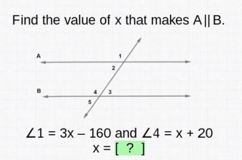 Find the value of x to make A||B