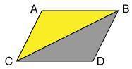 If the area of parallelogram ABCD is 27 square feet, what is the area of triangle ABC? A. 13.5 ft 2