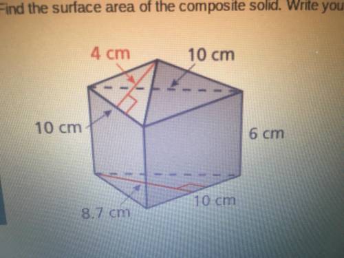 Find the surface area of the composite solid. Write your answer as a decimal.