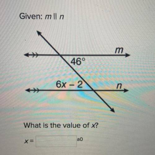Given: mlln What is the value of x?