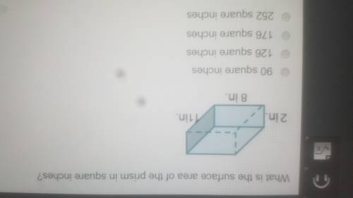 What is the surface area of the prism in square inches?