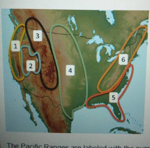 On the map above.The Pacific Ranges are labeled with the numberA 1B. 2C. 4D. 5