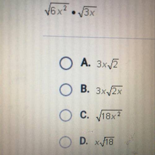 Which choice is equivalent to the product below when x>/ 0