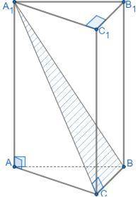 A1BC is a section of the right triangular prism ABCA1B1C1, and A1C ⊥ BC, A1C1 ⊥ B1C1 (see the figure