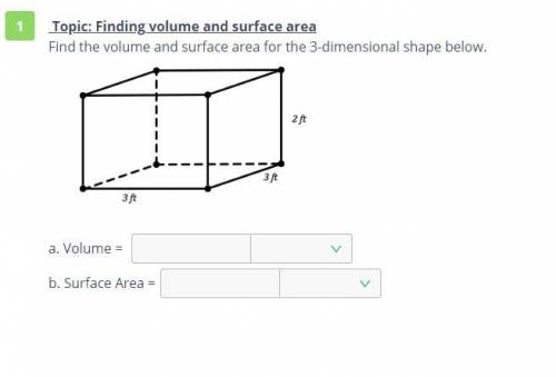 PLEASE HELP Find the volume and surface area of the 3-dimensional figure below. Volume= Sirface Area