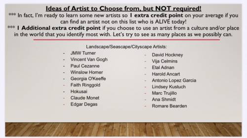 URGENTLY NEEDED NAME ONE ARTIST THAT IS STILL ALIVE THAT IS NOT ON THE LIST