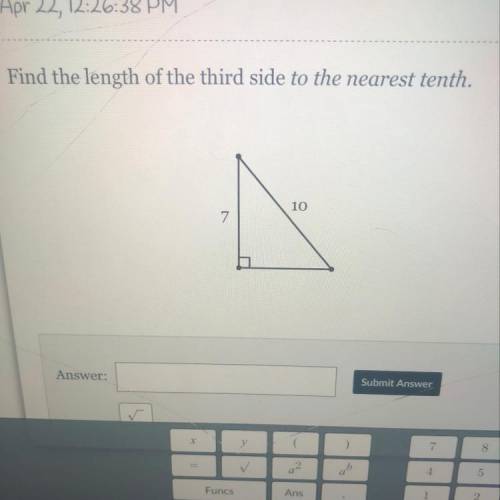 Find the length of the third side to the nearest tenth