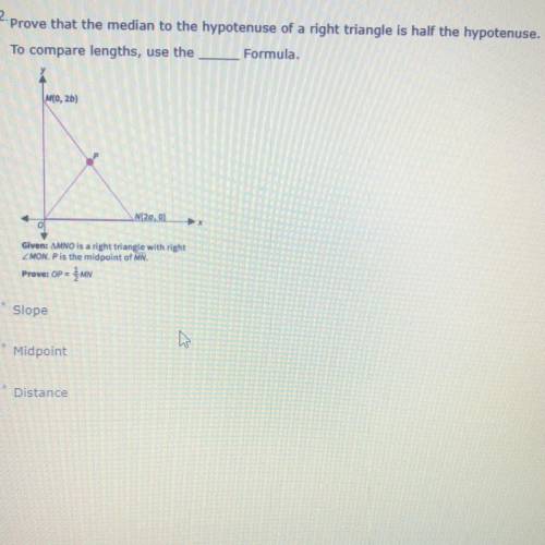 Please help  Prove that the median to the hypotenuse of a right triangle is half the hypotenuse. To