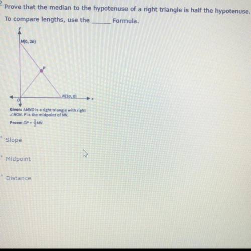 Please help  Prove that the median to the hypotenuse of a right triangle is half the hypotenuse. To