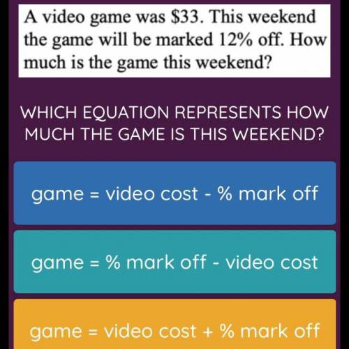 A video game was $33. This weekend the game will be marked 12% off. How much is the game this weeken