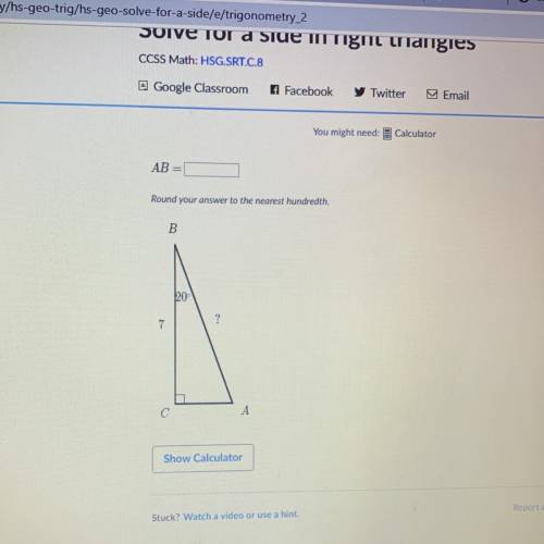 Solve for a side in right triangles help