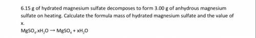 What is the formula mass of hydrated magnesium sulfate?