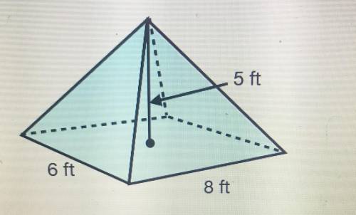 What is the volume of the pyramid?  A. 60 ft^3 B. 240 ft^3 C. 106.7 ft^3 D. 80 ft^3