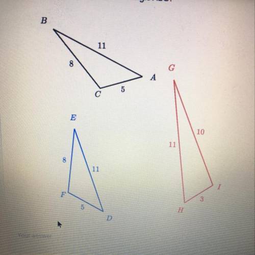 7. Which triangles are similar to triangle ABC? Pretty sure it’s EFD just making sure though