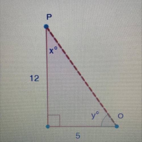 Use this image below to answer the following question. Find the value of sin x and cos y. What relat