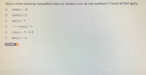 Which of the following inequalities have no solution over all real numbers