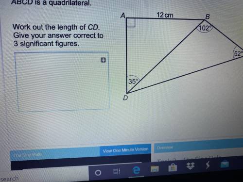 Work out the length of CD  Answer to 3 significant figures